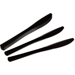 Нож одноразовый 200мм, черный, ПС 50 шт/уп