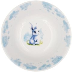 Салатник 360 мл Круглый Зайка голубой 40 шт/уп