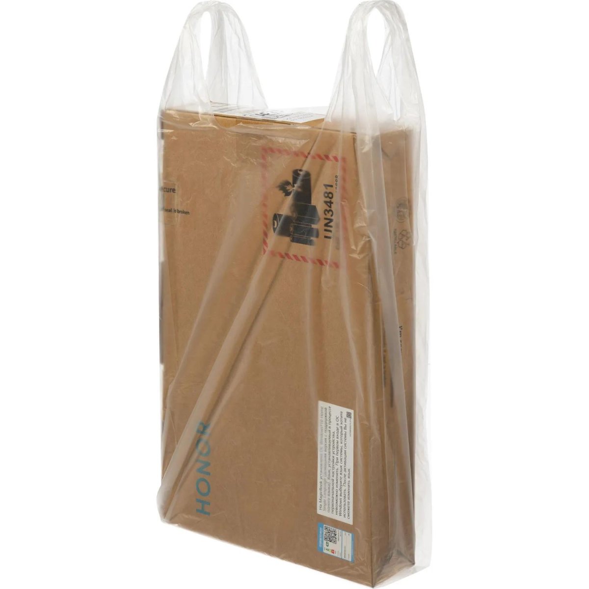 Пакет-майка на бутыль 19л ПНД, 32+20x68см, прозр, 18мкм, 100шт./уп