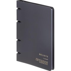 Тетрадь общая, BS, А5, 120л., клетка, кольца, Believe, черный N4761