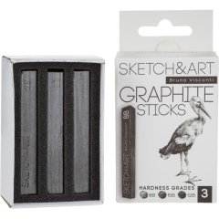 Набор графита прессованного SKETCH&ART 8B,10B,12B черный 3шт/наб 25-004