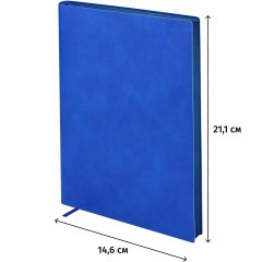 Ежедневник недатированный А5 ВАЧЕТТО СИНИЙ кожзам,мягк,тонир.офс,160л 67253