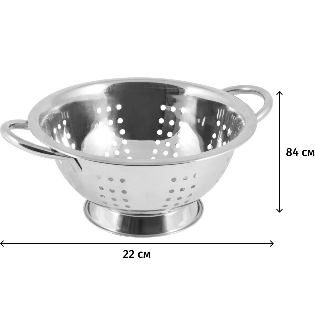 Дуршлаг из нерж стали с двумя боковыми ручками Napoletano, диаметр 22 см