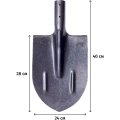 Лопата штык РусТрейд рельс сталь с рёбр жёст 28x24см без черенка (си-00015)