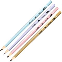 Карандаш чернографитный Attache Shine, трехгранный, б/ласт, ассорти