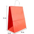 Пакет бумажный 260х150х340 мм, 70 гр/м2,с круч. ручками,красный,200 шт/уп