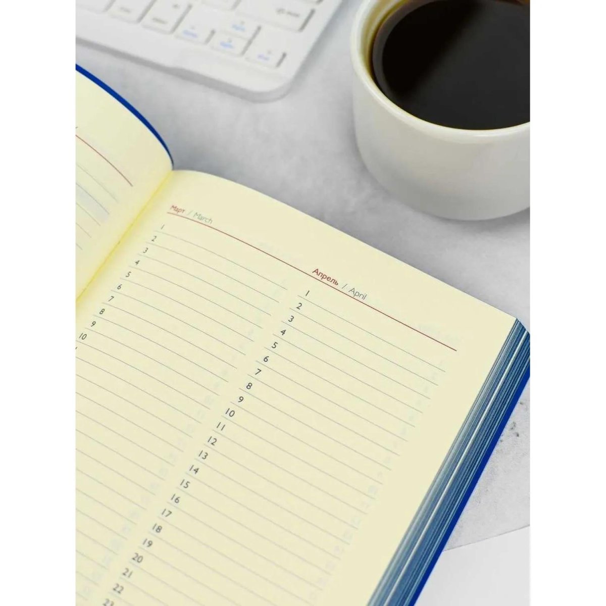 Ежедневник недатированный А5 ВАЧЕТТО СИНИЙ кожзам,мягк,тонир.офс,160л 67253