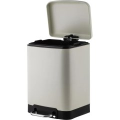 Ведро мусорное с педалью и доводчиком Luscan 6л,бежевое,прямоуг,металл