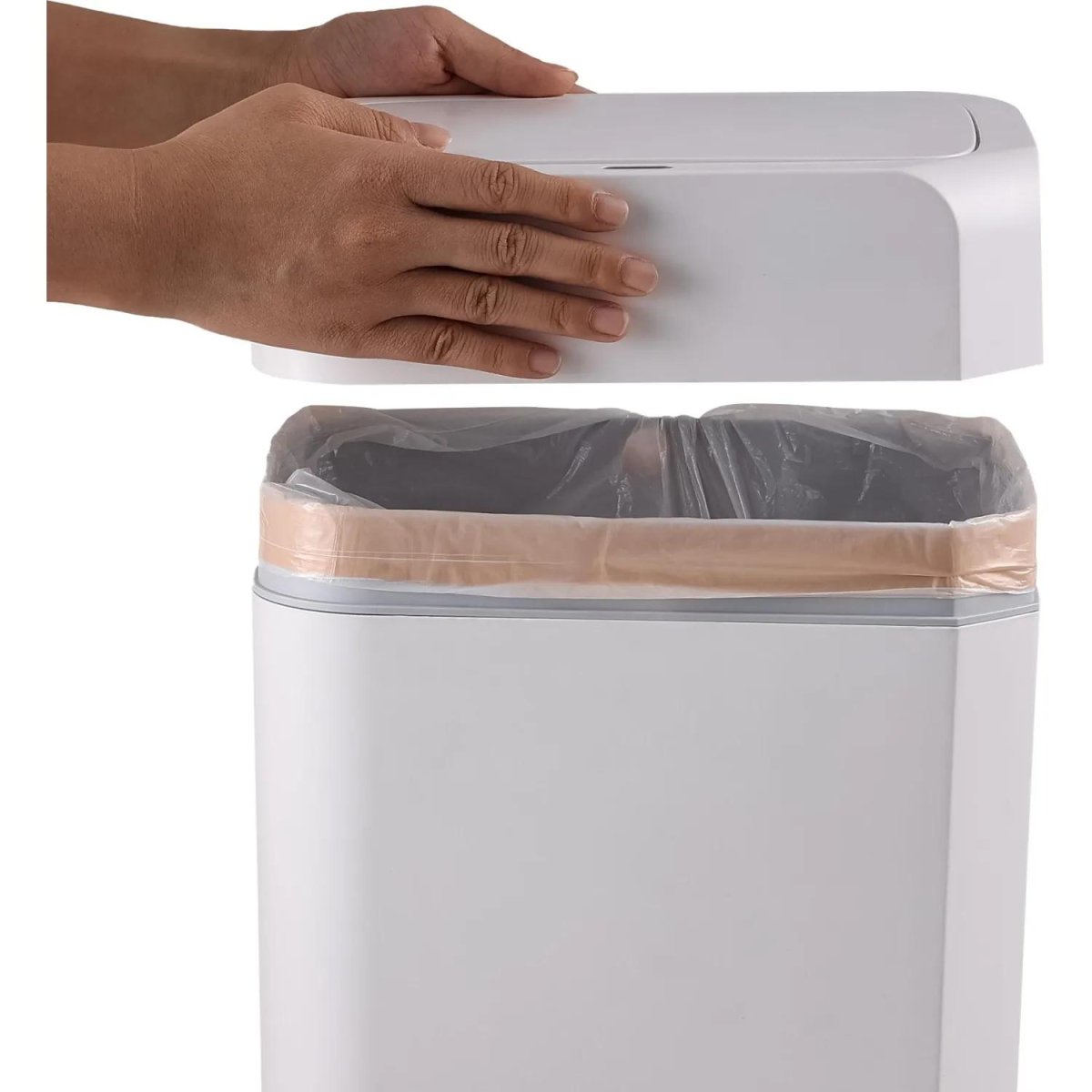 Ведро мусорное Kitchen Joy сенсорное пластиковое белое 16л_KJ-JAH6116