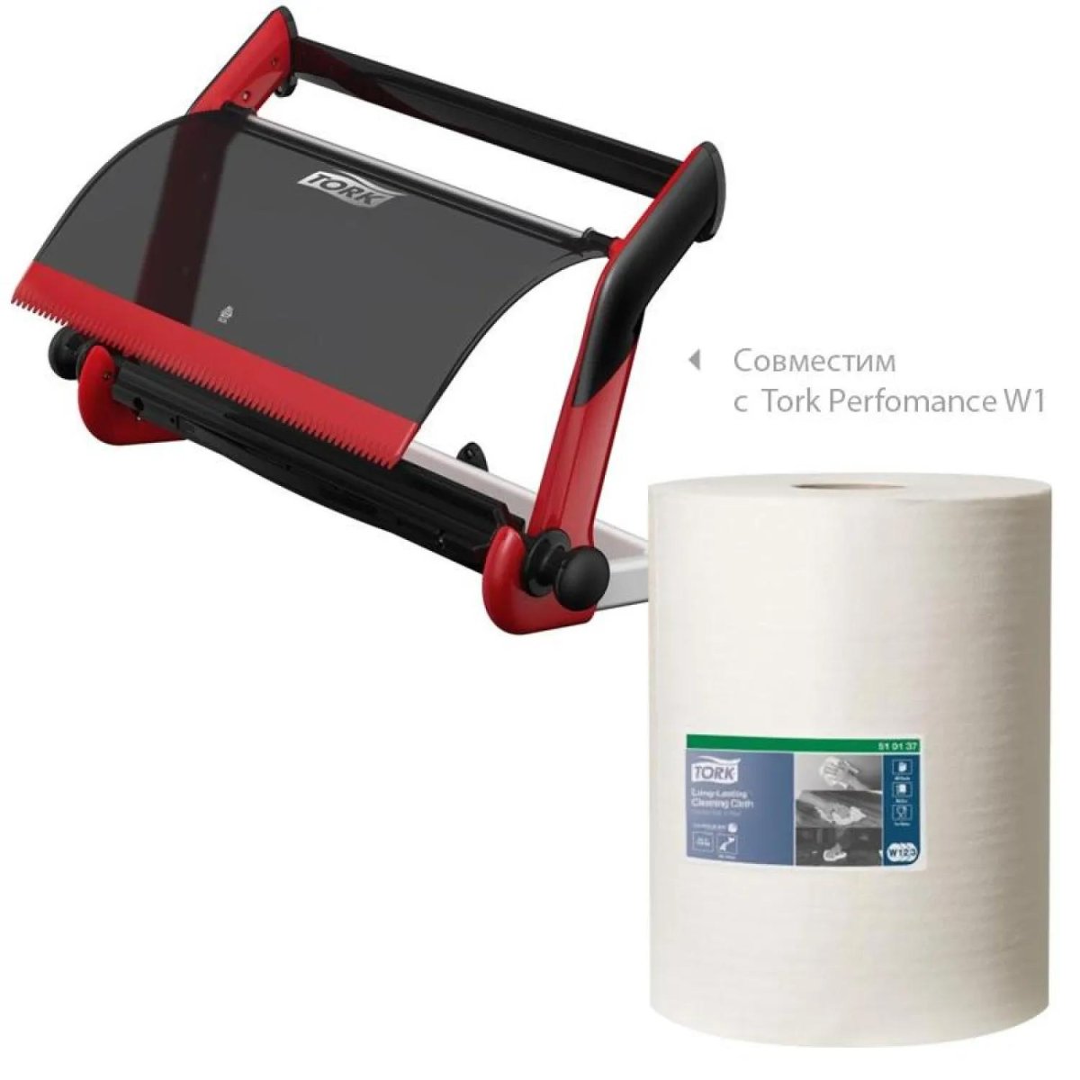 Материал протирочный нетканый Tork W1/W2/W3 300лx1рул/кор, белый 90537