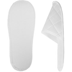 Тапочки одноразовые закрытый мыс белые стеганый спанбонд 100 пар