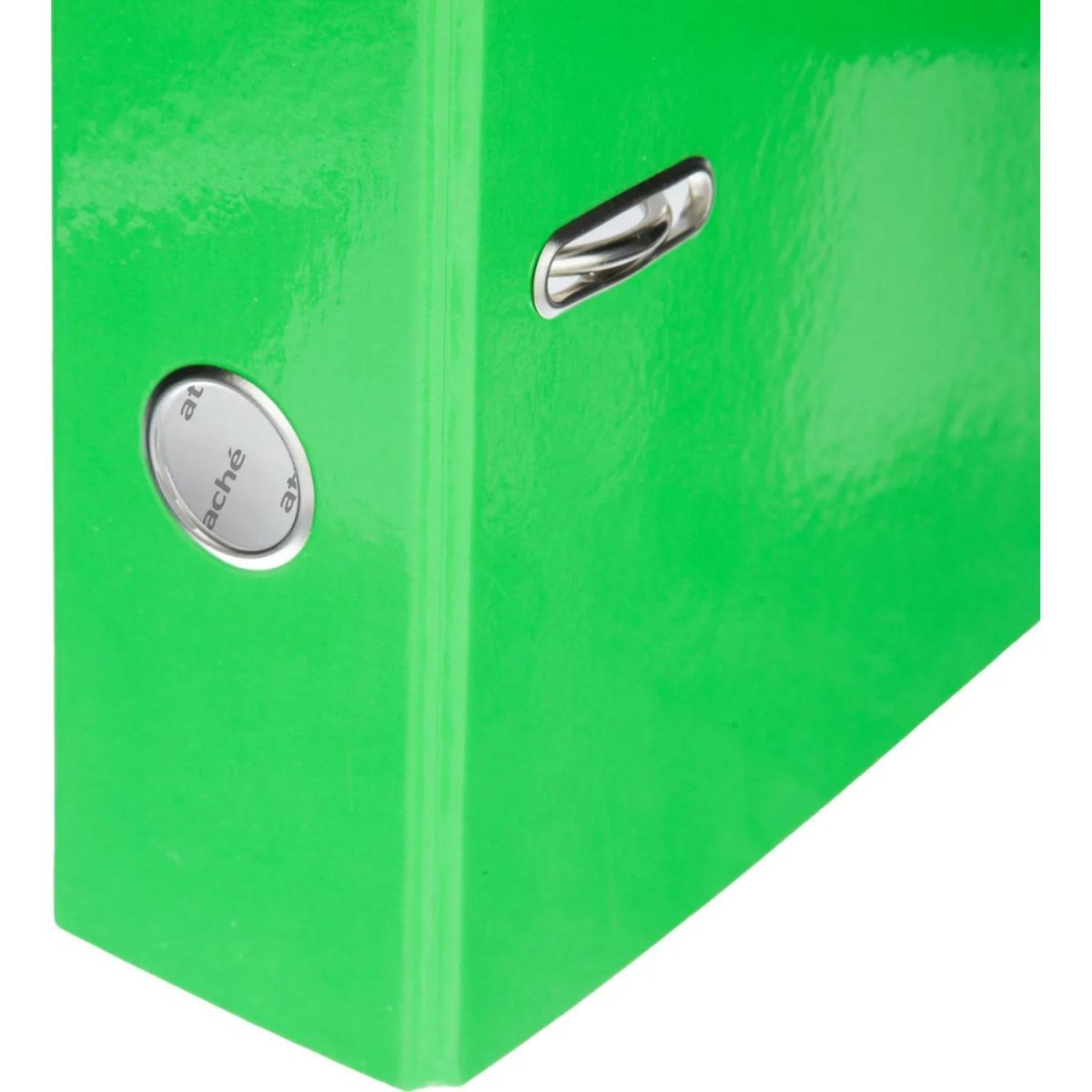 Папка-регистратор 75мм  Attache Neon А4 зеленый б/мет уголка, лам картон