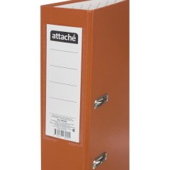 Папка-регистратор 75мм Attache А4, темно-сер., тиснение кожа, мет. угол