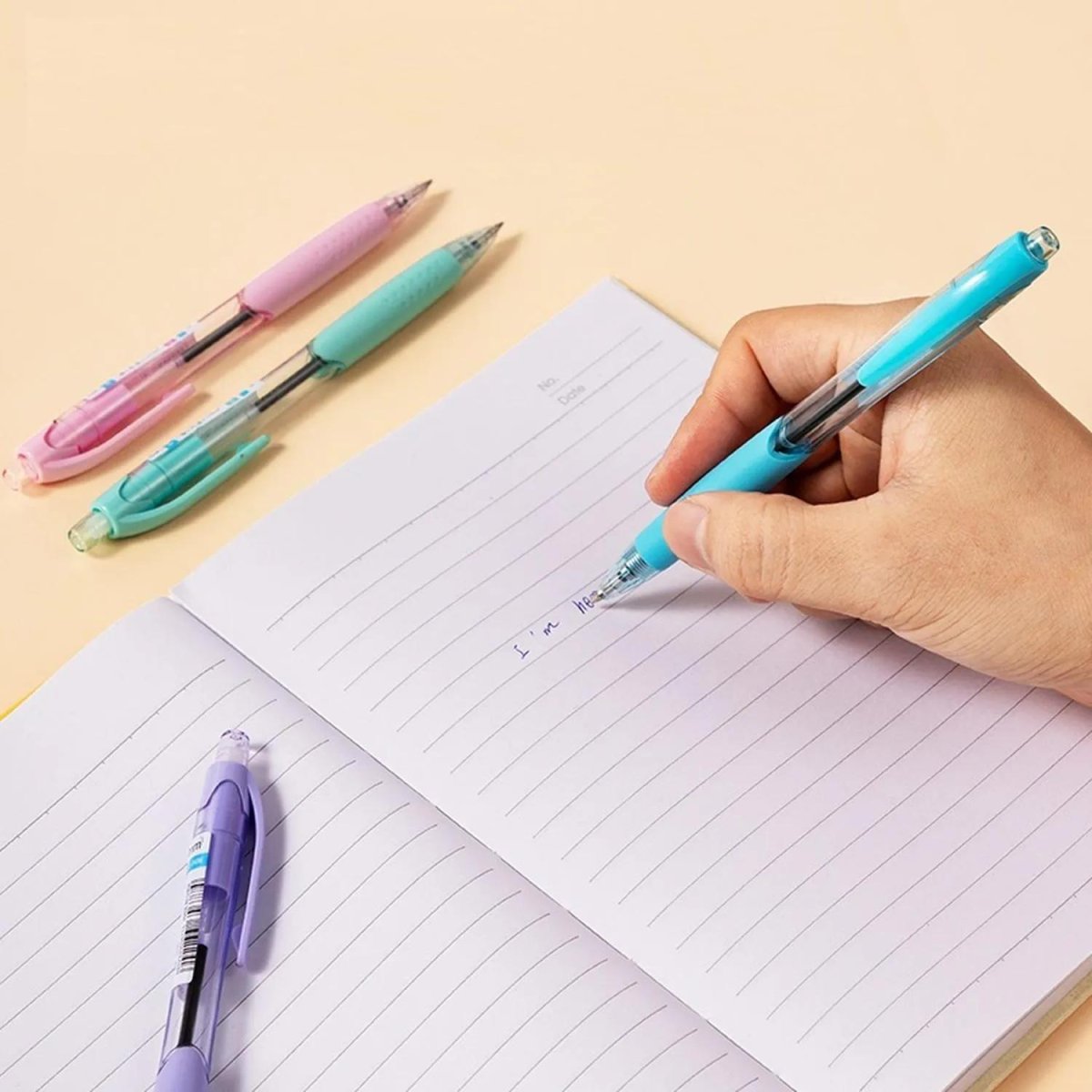 Ручка шариковая автомат. Deli Every,EQ41-BL,син,пул нак.0,7мм,4 цв.корп,асс