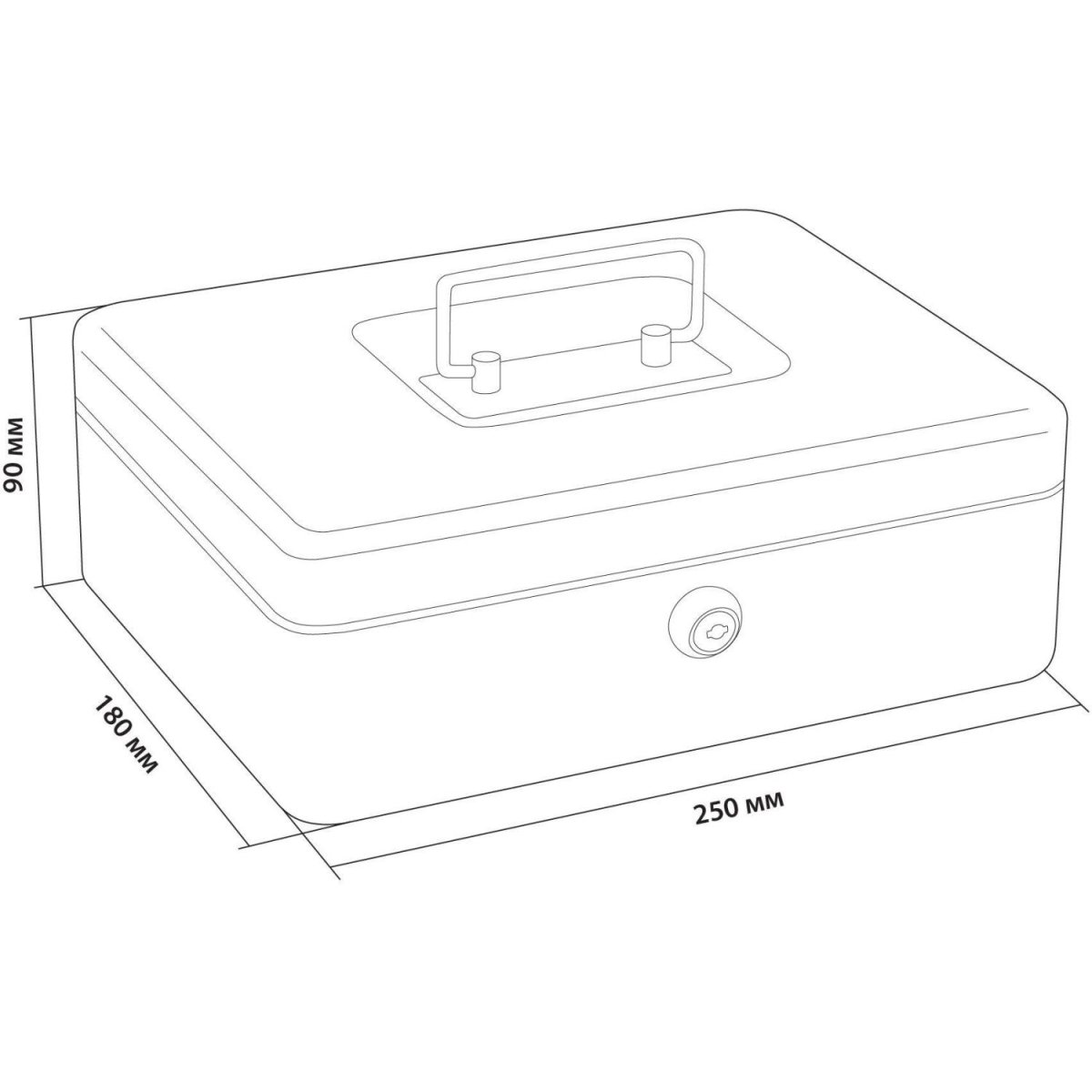 Денежный ящик Cactus CS-CB-003 90x250x180 графитовый