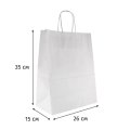 Пакет бумажный 260х150х350 мм, 80 гр/м2,с круч. ручками, белый, 200 шт/уп