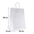 Пакет бумажный 240х140х280 мм, 80 гр/м2,с круч. ручками, белый, 300 шт/уп
