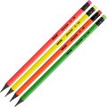 Карандаш чернографитный Attache пластик, трехгранн, с ластиком, ассорти