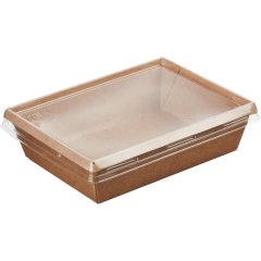 Крышка ПЭТ OneClick (lid 500/0) д/бум.конт., прозр.плос.,400шт/кор