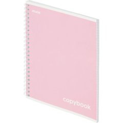 Тетрадь общая А5 80л Attache Акварель гребень картон розовый