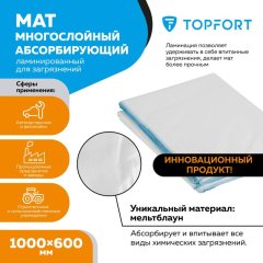 Мат многослойный абсорбирующий Topfort ламинированный для загрязн.1000x600