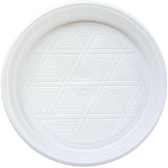 Тарелка одноразовая Комус d 165 мм, бел., ПП, 100шт./уп