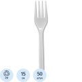 Вилка одноразовая белая ПП 150 мм 50шт/уп