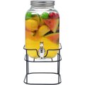 Диспенсер с краном 4 л стекло на металл подставке 16х16х36,5 см