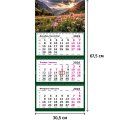 Календарь настенный 3-х блочный 2026 Трио Стандарт, 305х675, Лето в горах
