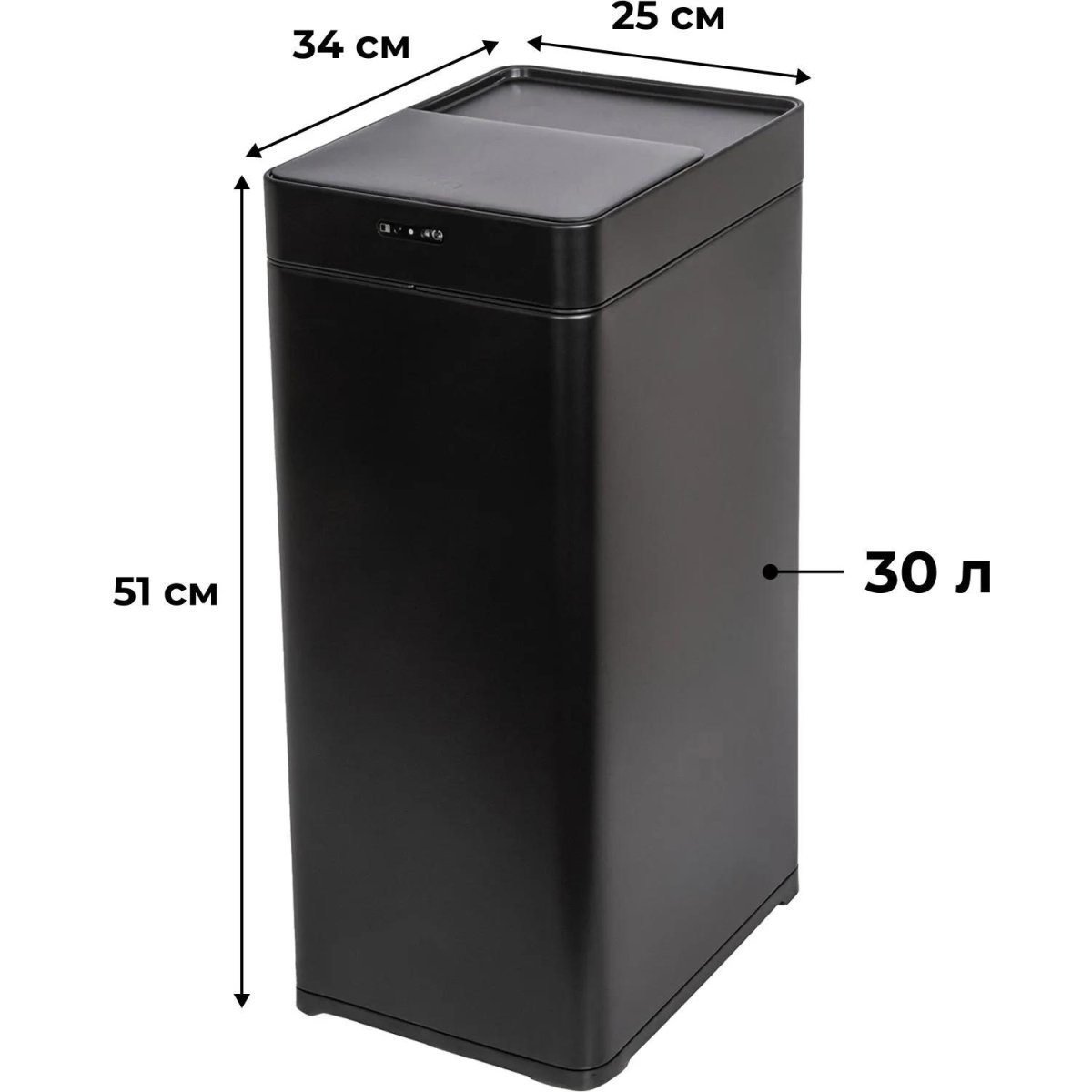 Ведро мусорное сенсорное черное 30л _JVC JB0301B