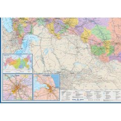 Карта настенная Транспорт России и сопредельных гос-в 1:3,7млн.2,33х1,58м