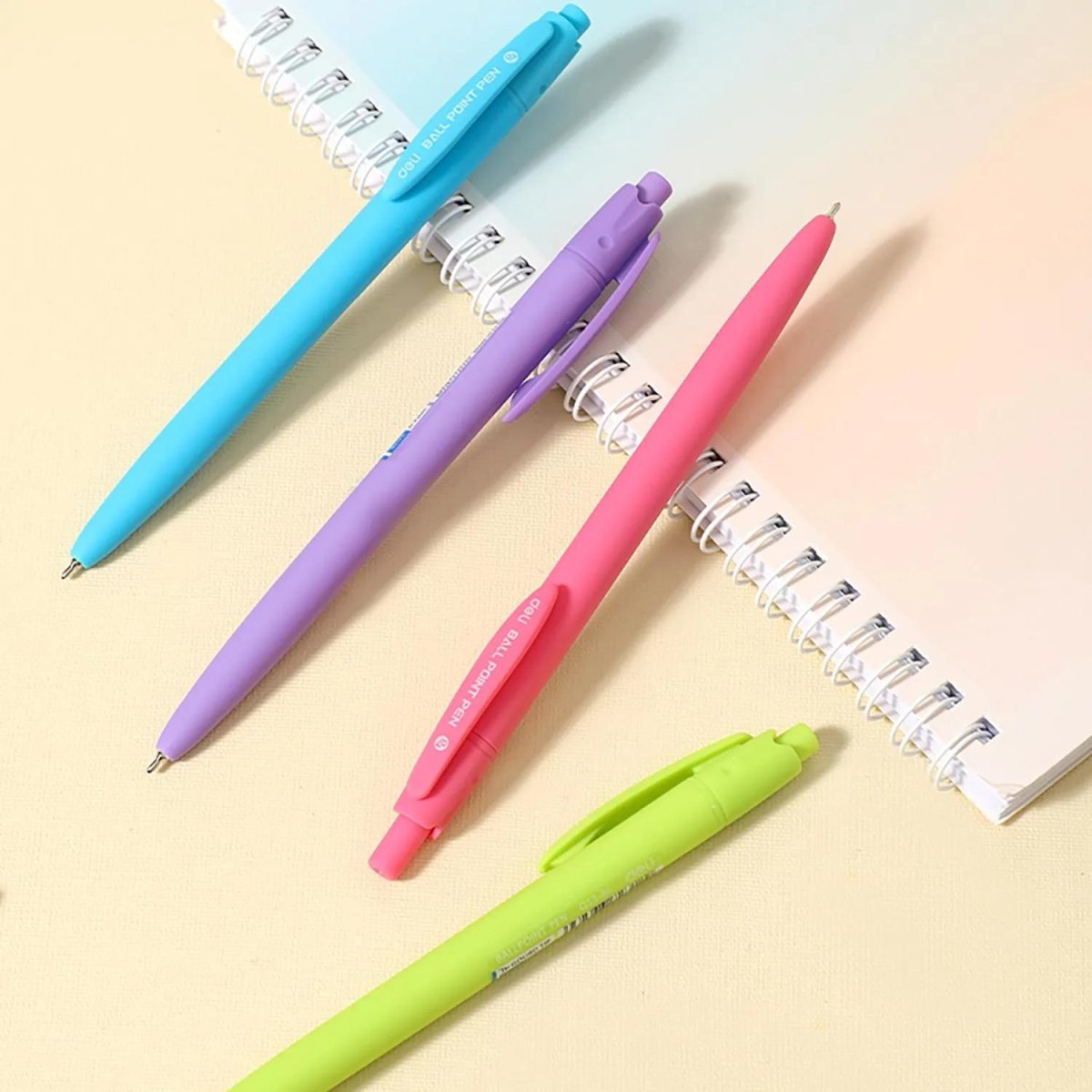 Ручка шариковая автомат. Deli EQ53-BL,гибр.нак0,7,софт-тач,син,в асс