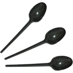 Ложка одноразовая столовая 165мм, черная, ПС 100шт/уп