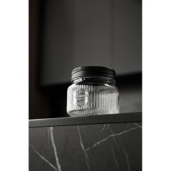 Набор банок квадратных с рельефом PREMIUM 0,6л, 1,3л, 2л(Черный)