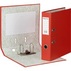 Папка-регистратор 75мм Attache А4, красная, РР/бумага, без мет. уголка