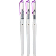 Набор кистей худож Комус с резервуаром, синтетика, набор 3 шт (S,M,L)