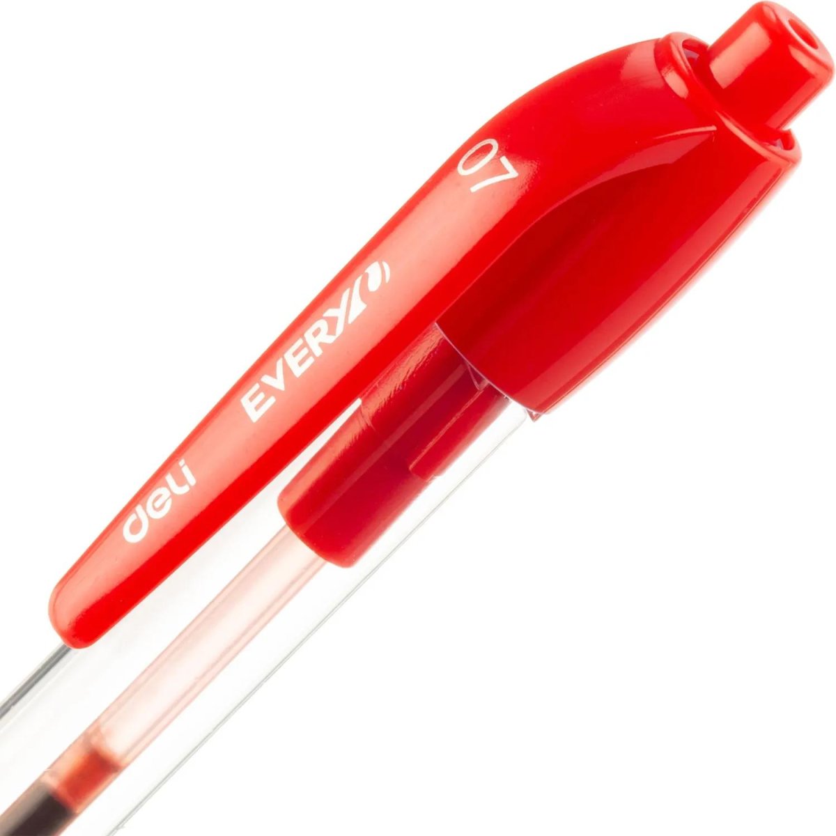 Ручка шариковая автомат. Deli Every, EQ60-RD,кр,пулевидный нак.0,7мм
