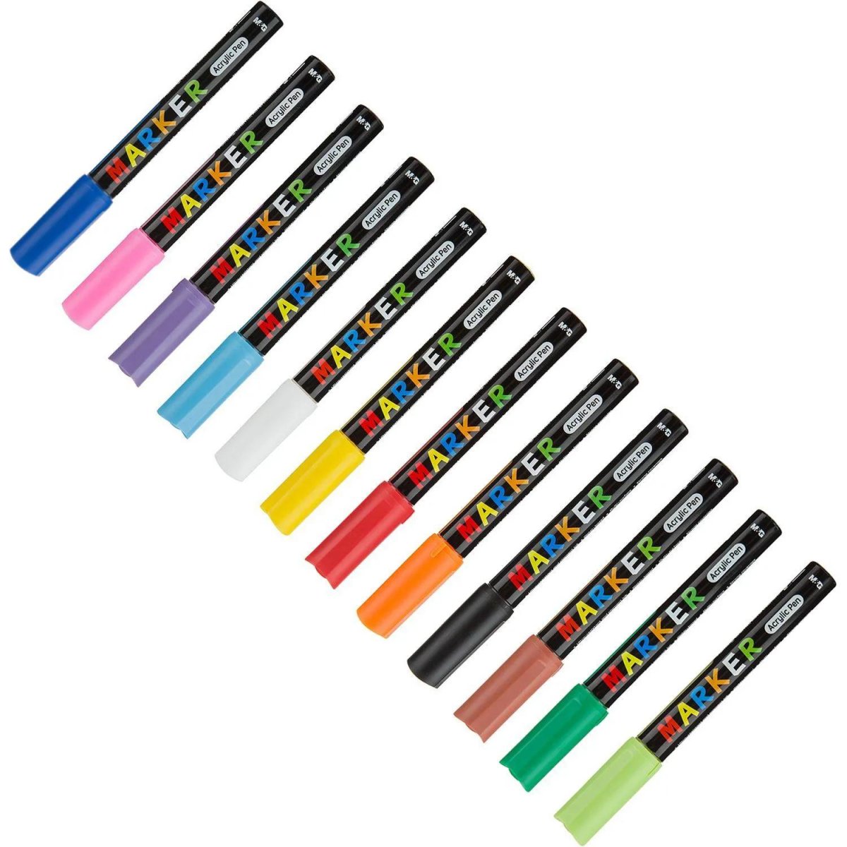 Набор акриловых маркеров M&G, круглый наконечник,2 мм,  12 цветов в наборе