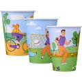 Стакан одноразовый бум односл. 350 мл d-90мм Спортивные игры (MIX) 50шт/уп