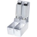 Дозатор для жидкого мыла 2x380мл пластик белый M-9029W-2