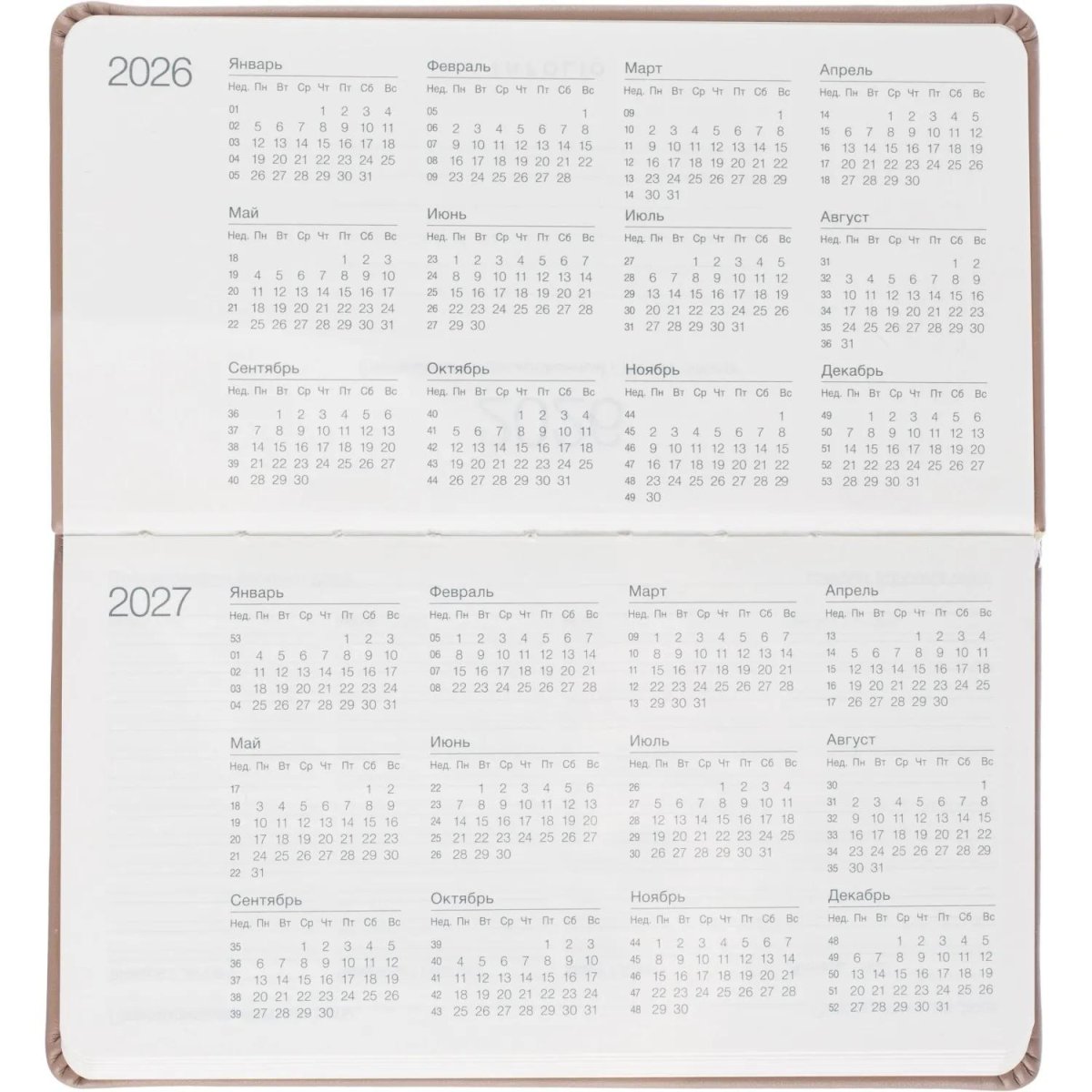 Еженедельник датированный 2026 IF 16х9см 64л, мягк Success I1835/beige
