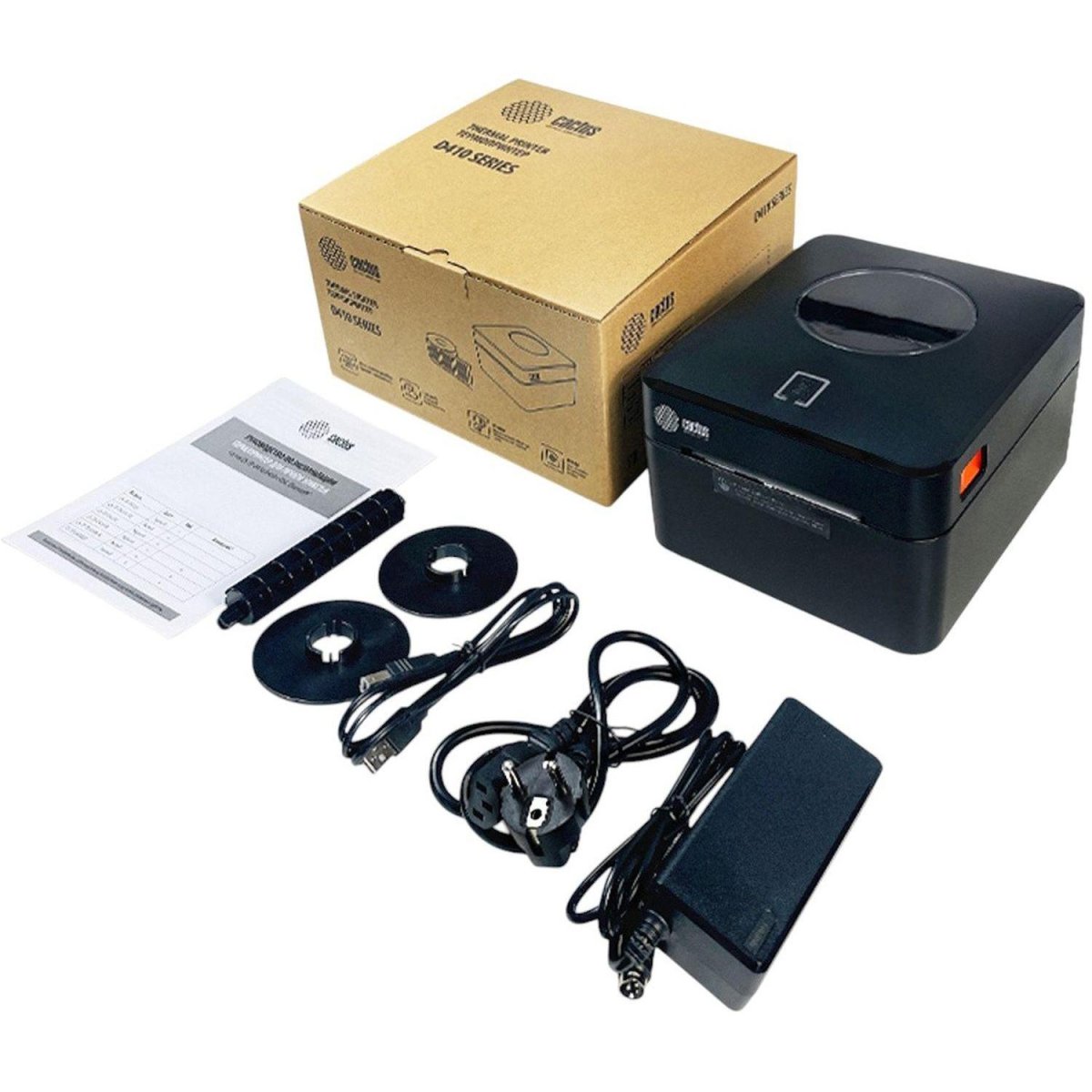 Этикет-принтер Cactus CS-TP-D410U 203dpi 160мм/с/USB для печ.этик. черный