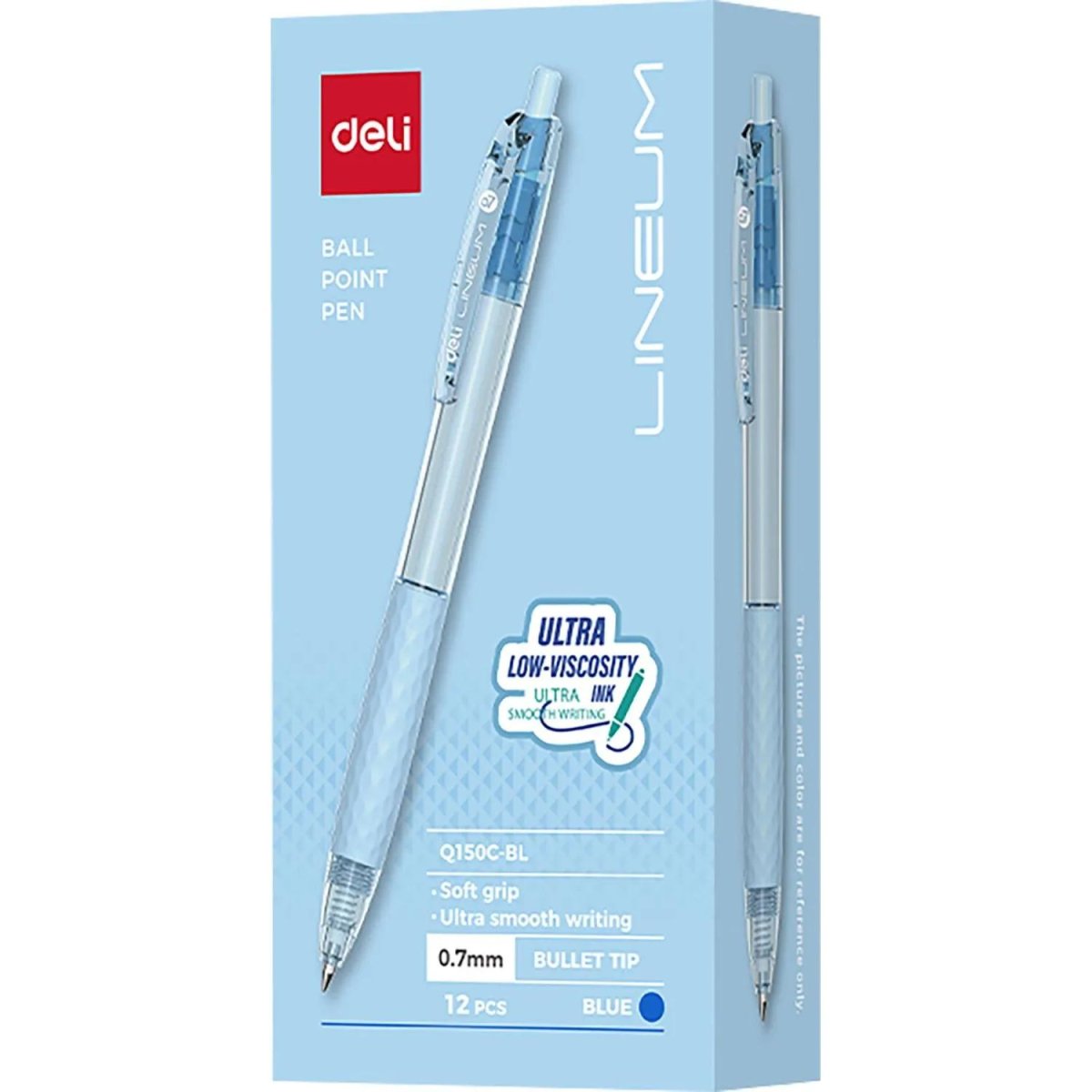 Ручка шариковая автомат. Deli LINEUM EQ150C-BL,пул.нак 0,7,син.гибрид,в асс