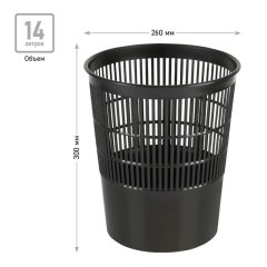 Корзина для мусора офисная 14л пластик, черная Luscan 'КР510