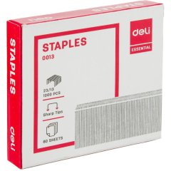 Скобы для степлера №23/13 Deli Е0013 оцинкованные 1000 шт./уп