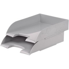Лоток горизонтальный для бумаг Комус Русская Серия темно-серый