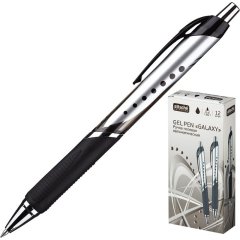 Ручка гелевая автомат.Galaxy,черн.корп,черный,манж