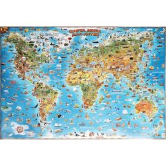 Карта настенная Карта мира для детей 1,37Х0,97 978-1-905502-70-7