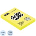Стикеры с клеев. краем 76х51, неон, желтый  100л