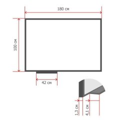 Доска магнитно-маркерная 100x180 см лаковое покрытие алюминиевая рама